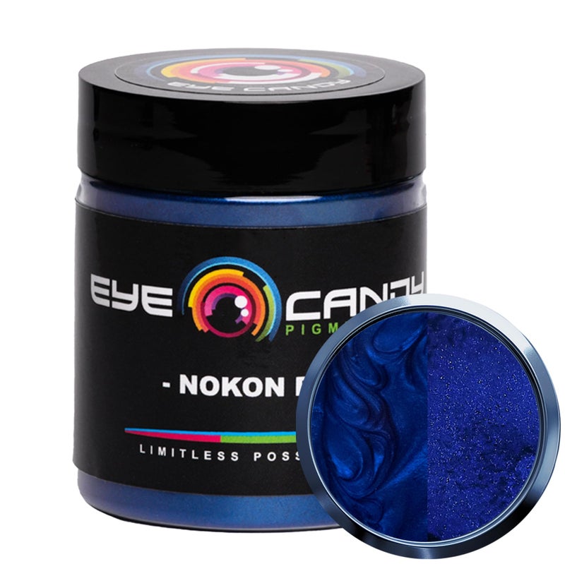 Eye Candy Pigments Premium Blue Mica Powder - Nokon Blue (25gr) - for Epoxy, Resin, Soap, Paint, Woodworking, Acrylic Pouring, Bath Bombs, Fishing Lures - DIY Arts and Crafts Additive - Image 1